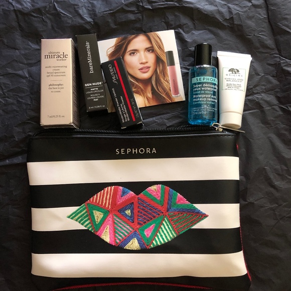 SEPHORA MAKEUP BAG & DELUXE SAMPLES -SHISHEIDO++ - Picture 1 of 7